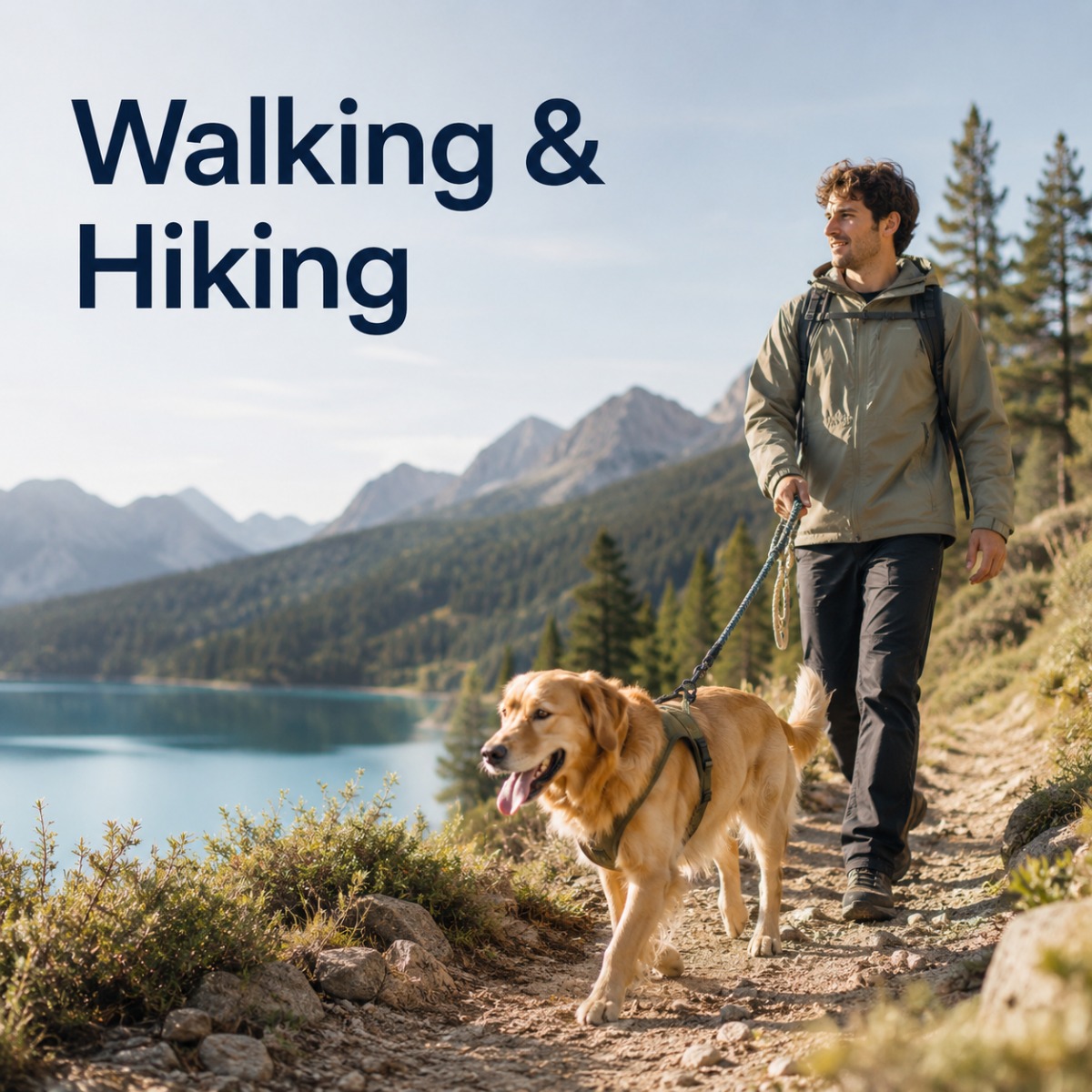 Dog walking and hiking accessories for outdoor use