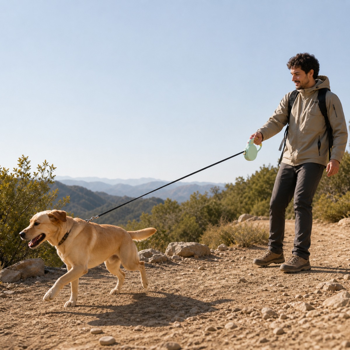automatic retractable dog leash for outdoor walking
